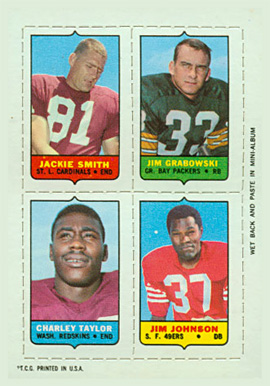 1969 Topps Four in One Smith/Grabowski/Johnson/Taylor # Football Card