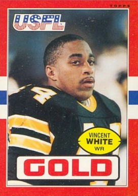 1985 Topps USFL Vincent White #38 Football Card