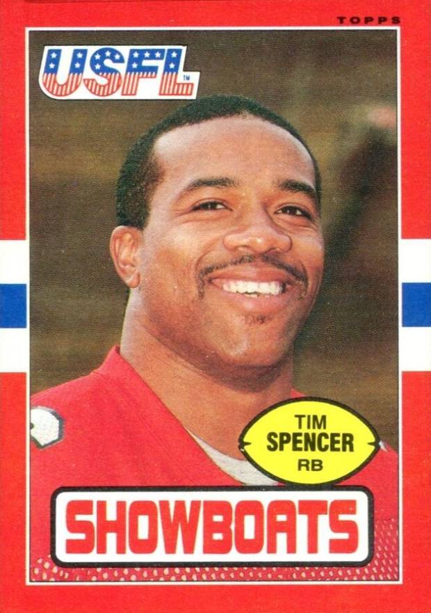 1985 Topps USFL Tim Spencer #74 Football Card