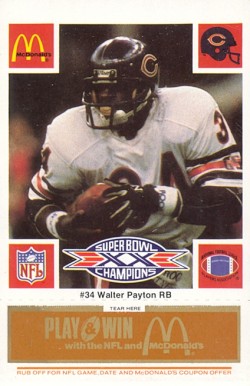1986 McDonald's All-Stars Walter Payton #34 Football Card