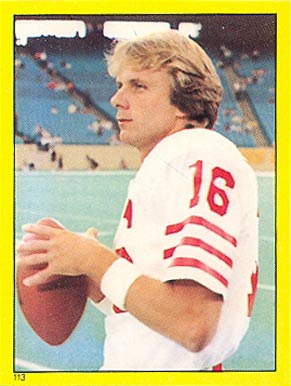 1982 Topps Sticker Joe Montana #113 Football Card