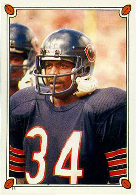 1987 Topps Stickers Walter Payton #14 Football Card