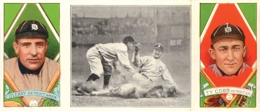 1912 Hassan Triple Folders A Desperate Slide for 3rd # Baseball Card