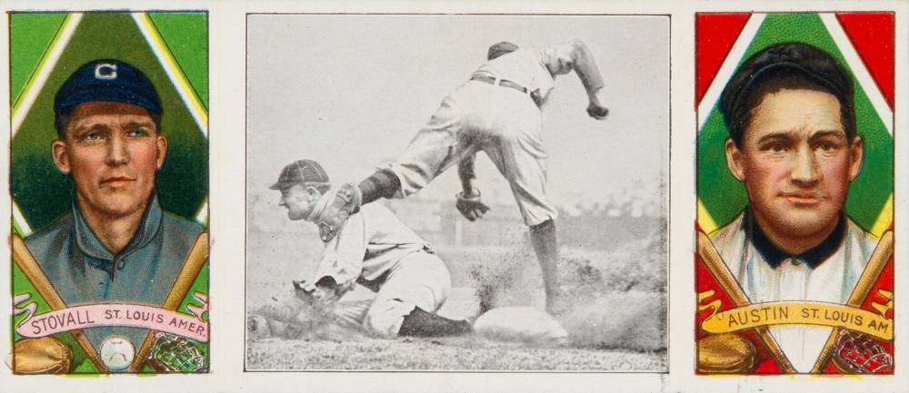 1912 Hassan Triple Folders Ty Cobb Steals Third # Baseball Card