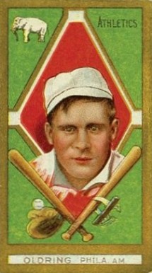 1911 Gold Borders Rube Oldring #158 Baseball Card