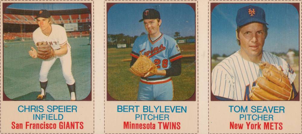 1975 Hostess Chris Speier/Bert Blyleven/Tom Seaver # Baseball Card