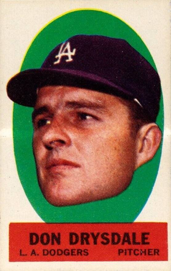 1963 Topps Peel-Offs Don Drysdale # Baseball Card