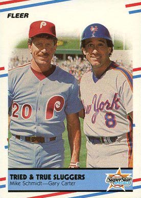 1988 Fleer Glossy Gary Carter/Mike Schmidt #636 Baseball Card
