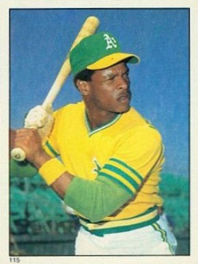 1981 Topps Stickers Rickey Henderson #115 Baseball Card