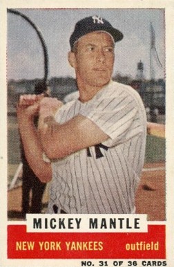 1960 Bazooka Singles Mickey Mantle #31 Baseball Card