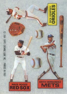 1984 Topps Rub Downs Boggs/Dempsey/Hernandez # Baseball Card