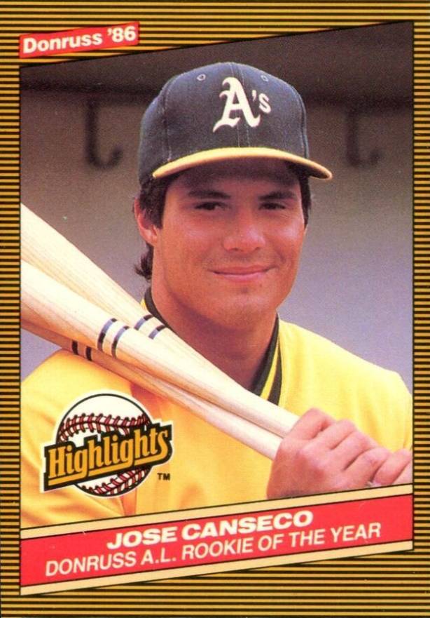1986 Donruss Highlights Jose Canseco #55 Baseball Card