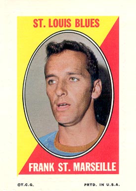 1970 Topps/OPC Sticker Stamps Frank St. Marseille #28 Hockey Card