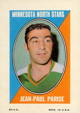 1970 Topps/OPC Sticker Stamps Jean-Paul Parise # Hockey Card