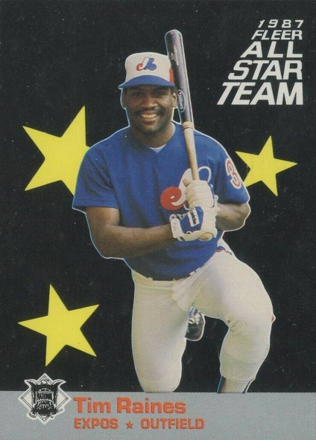 1987 Fleer All-Stars Tim Raines #12 Baseball Card