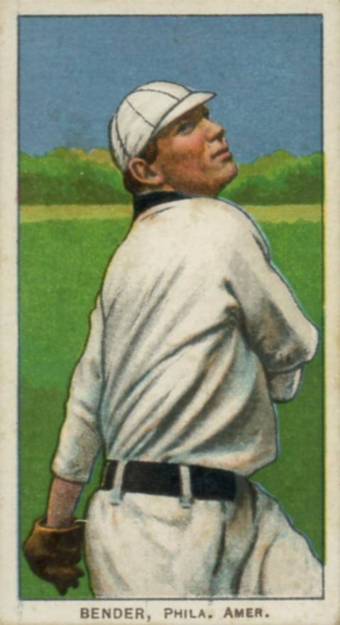 1909 White Borders Carolina Brights Bender, Phila. Amer. #33 Baseball Card