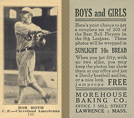 1916 Morehouse Baking Bob Roth #145 Baseball Card