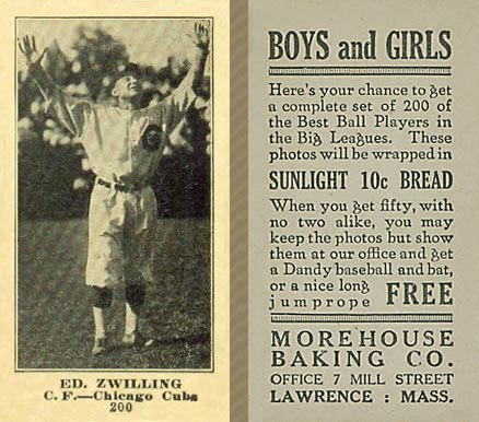 1916 Morehouse Baking Ed. Zwilling #200 Baseball Card