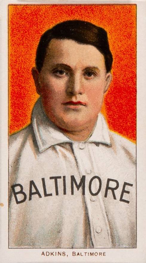 1909 White Borders Piedmont & Sweet Caporal Adkins, Baltimore #5 Baseball Card
