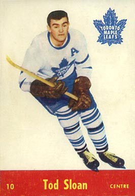 1955 Parkhurst Quaker Oats Tod Sloan #10 Hockey Card