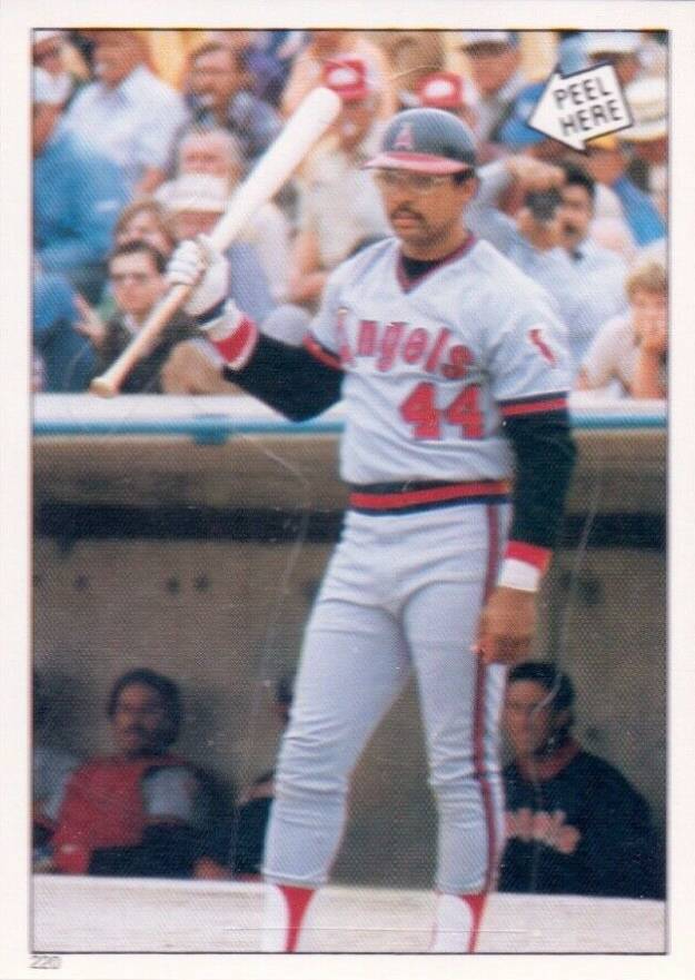 1985 O-Pee-Chee Stickers Reggie Jackson #220 Baseball Card