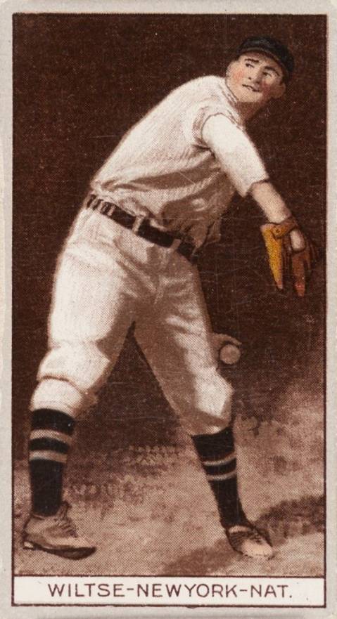 1912 Brown Backgrounds Common back Wiltse-New Your-Nat. # Baseball Card