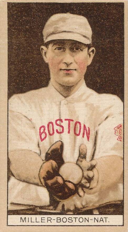 1912 Brown Backgrounds Common back Roy Miller # Baseball Card