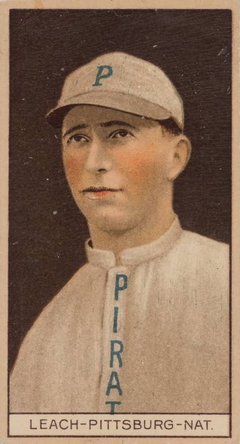 1912 Brown Backgrounds Common back Thomas W. Leach # Baseball Card