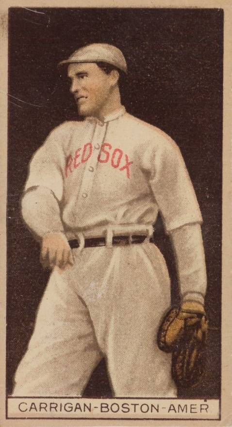 1912 Brown Backgrounds Common back CARRIGAN-BOSTON-AMER. # Baseball Card