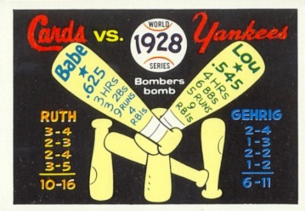 1970 Fleer World Series 1928 Cards vs Yankees #25 Baseball Card