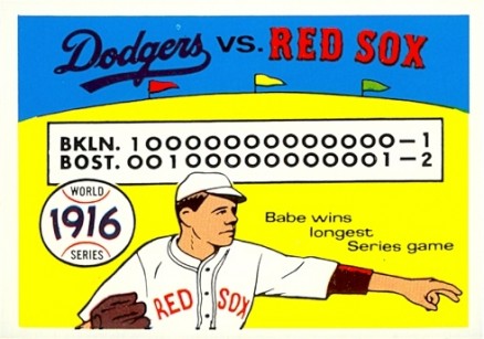 1970 Fleer World Series 1916 Red Sox vs. Dodgers #13 Baseball Card