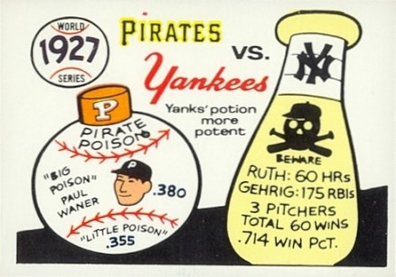 1970 Fleer World Series 1927 Yankees vs Pirates #24 Baseball Card