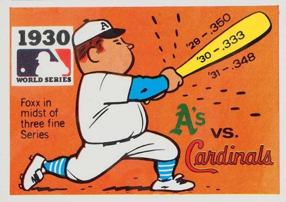 1971 Fleer World Series (Black Back) 1930 Athletics vs. Cardinals #28 Baseball Card