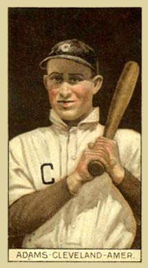 1912 Brown Backgrounds Red Cycle Adams-Cleveland-Amer. #1 Baseball Card