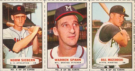 1963 Bazooka Panel Siebern/Spahn/Mazeroski #2 Baseball Card