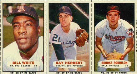 1963 Bazooka Panel White/Herbert/Robinson #10 Baseball Card