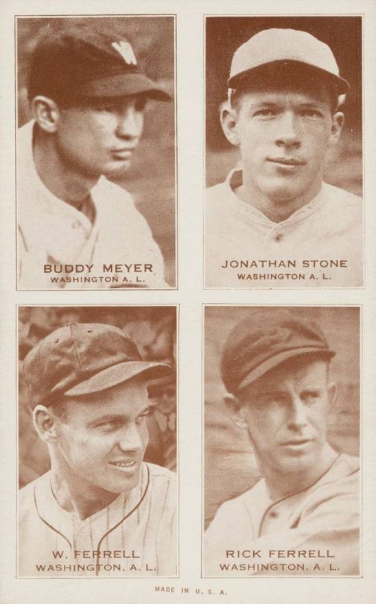 1938 Exhibits Four-on-one Ferrell/Ferrell/Meyer/Stone #13 Baseball Card