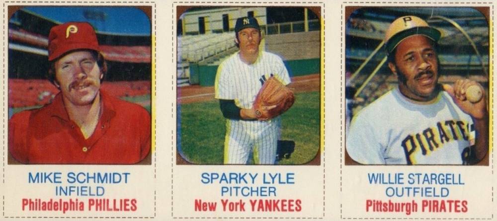 1975 Hostess Mike Schmidt/Sparky Lyle/Willie Stargell # Baseball Card