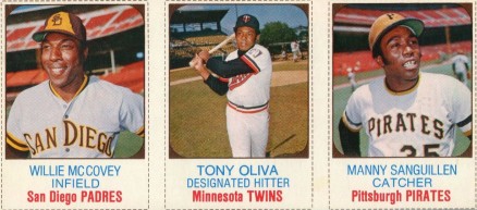 1975 Hostess Willie McCovey/Tony Oliva/Manny Sanguillen # Baseball Card