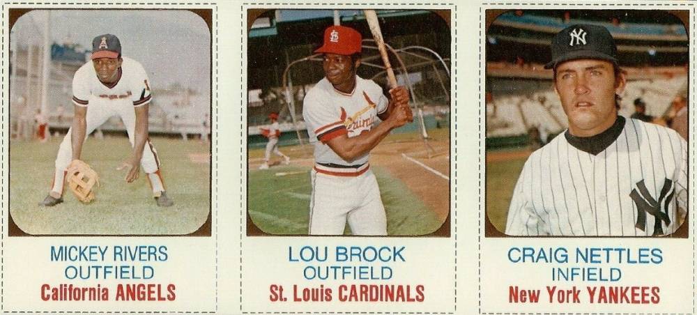 1975 Hostess Mickey Rivers/Lou Brock/Graig Nettles # Baseball Card