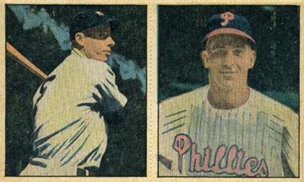 1951 Berk Ross Panel DiMaggio/Hamner #2-5/2-7 Baseball Card