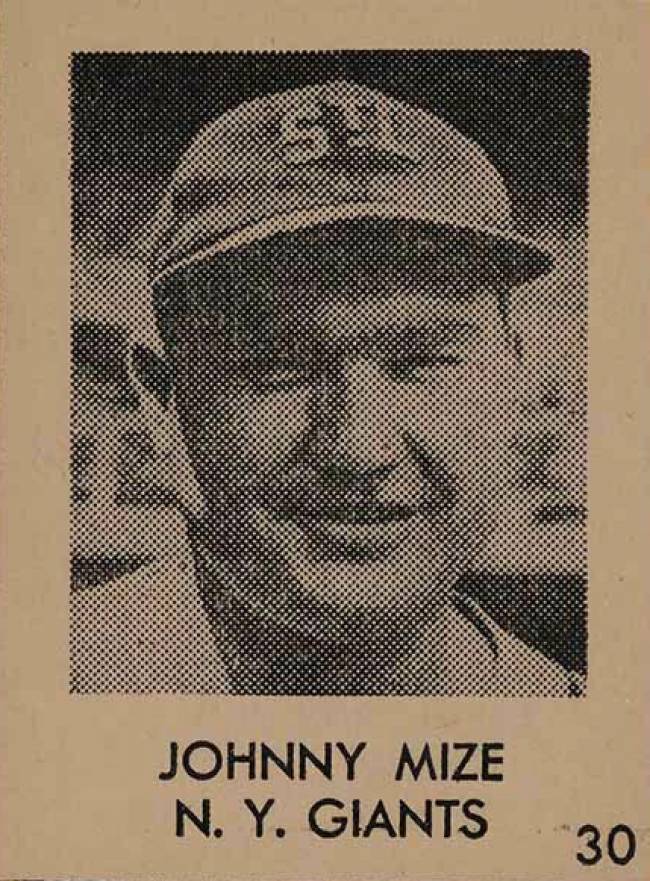 1948 Blue Tint Johnny Mize #30 Baseball Card