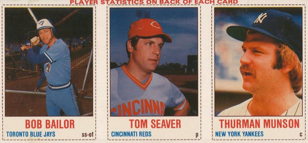 1978 Hostess Bob Bailor/Thurman Munson/Tom Seaver # Baseball Card