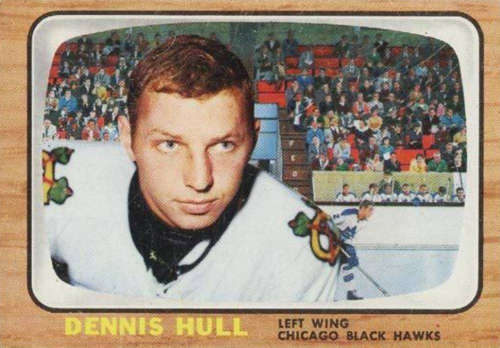 1966 Topps USA Test Dennis Hull #1 Hockey Card