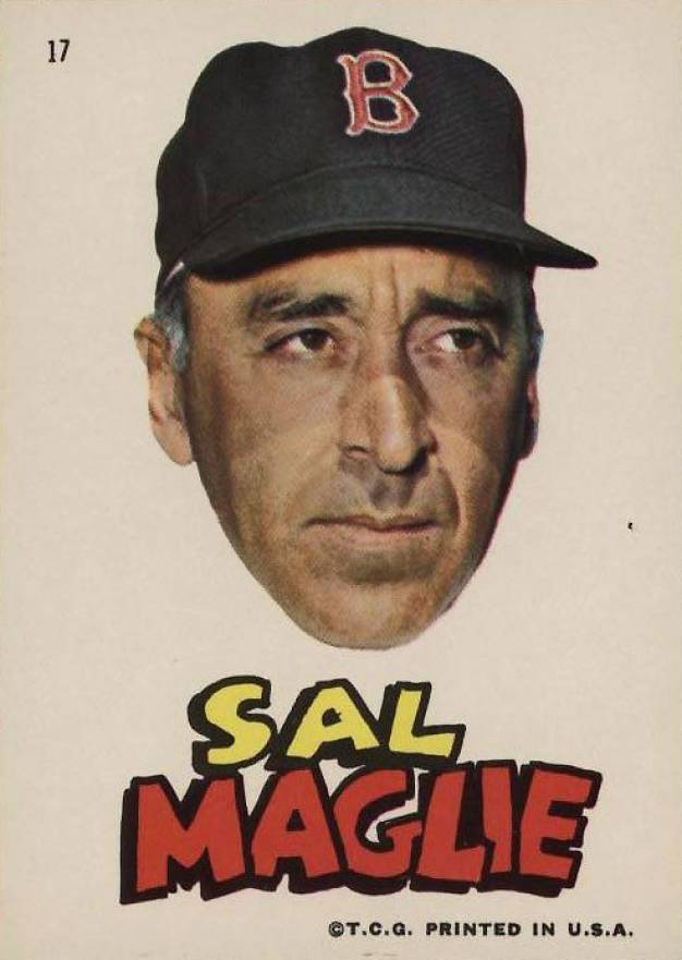 1967 Topps Red Sox Stickers Sal Maglie #17 Baseball Card