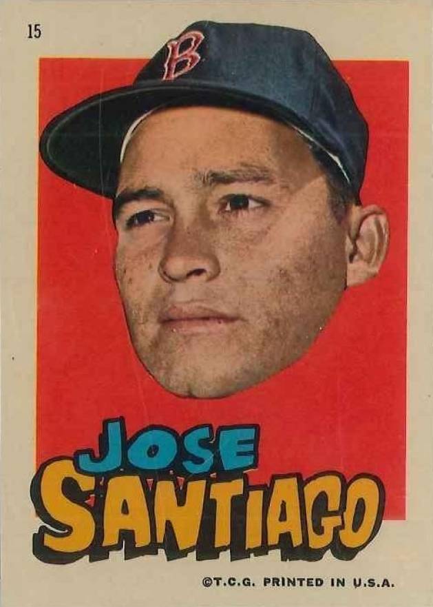 1967 Topps Red Sox Stickers Jose Santiago #15 Baseball Card