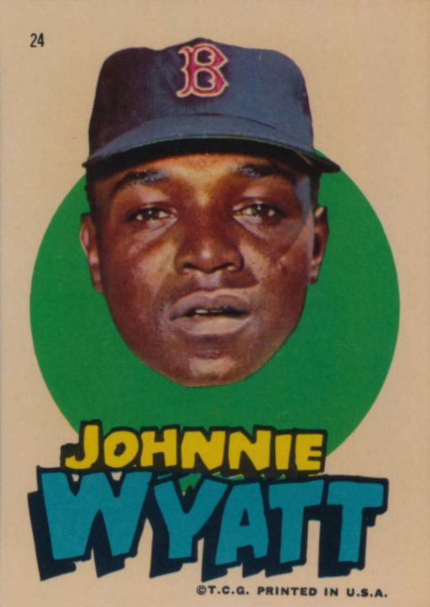 1967 Topps Red Sox Stickers Johnnie Wyatt #24 Baseball Card