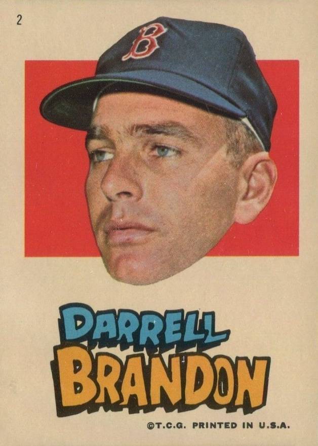 1967 Topps Red Sox Stickers Darrell Brandon #2 Baseball Card