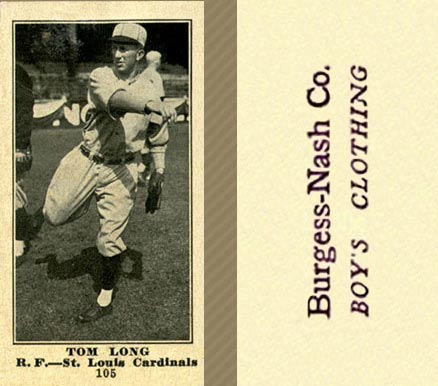 1916 Burgess-Nash Co. Tom Long #105 Baseball Card