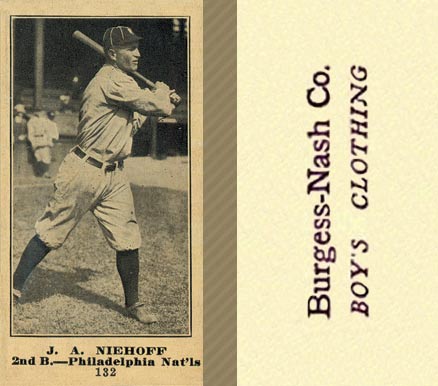 1916 Burgess-Nash Co. J. A. Niehoff #132 Baseball Card